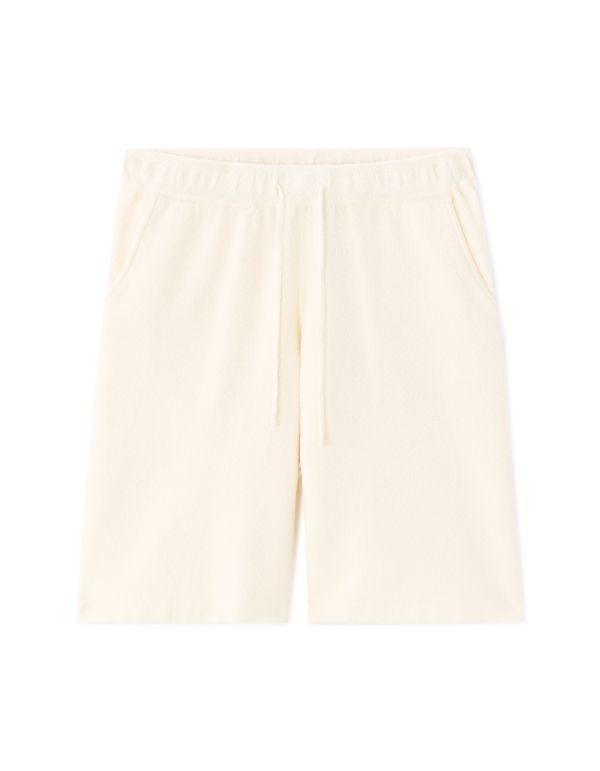 Bermuda en molleton coton mélangé - écru