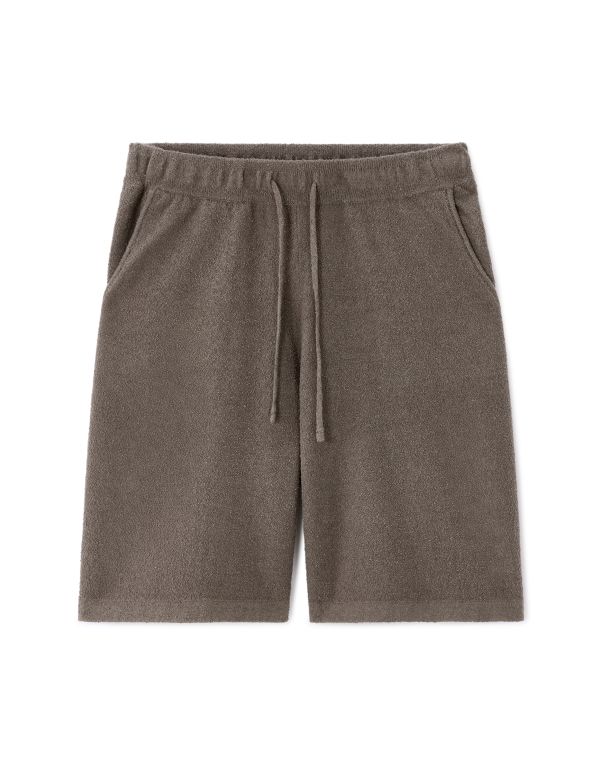 Bermuda en molleton coton mélangé - taupe
