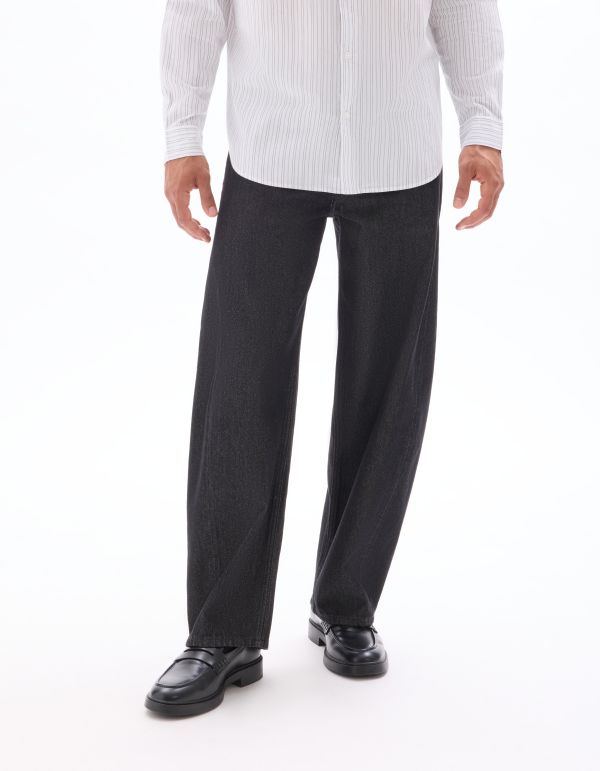 Jean coupe ballon 100% coton - brut noir