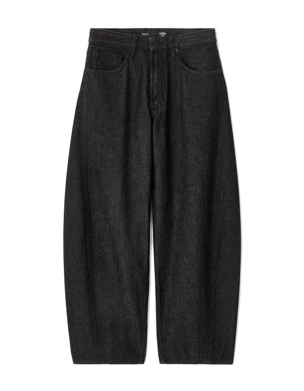 Jean coupe ballon 100% coton - brut noir