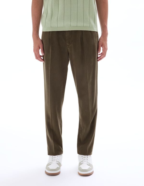 Pantalon chino straight TENCEL™ Lyocell - kaki