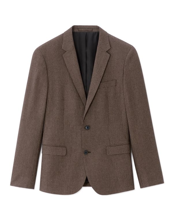 Blazer slim à carreaux - marron