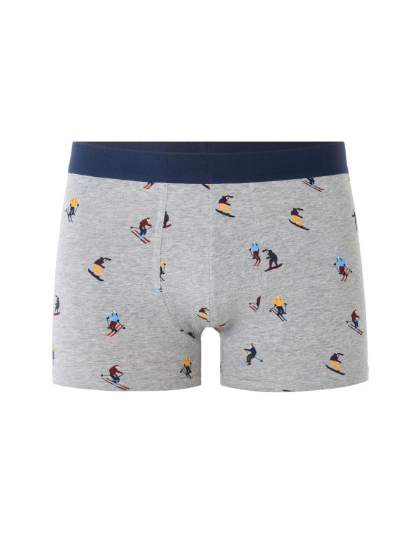 Boxer à motif ski - gris