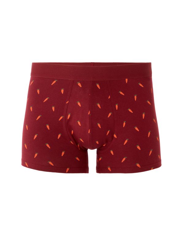 Boxer à motifs carottes - rouge