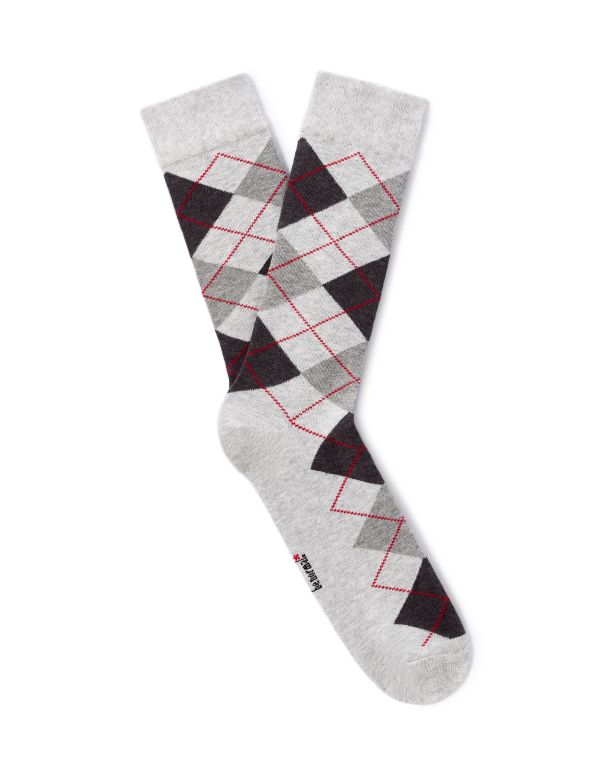 Chaussettes à carreaux - gris