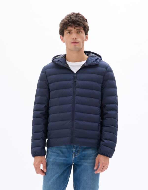 Doudoune light en duvet à capuche - marine
