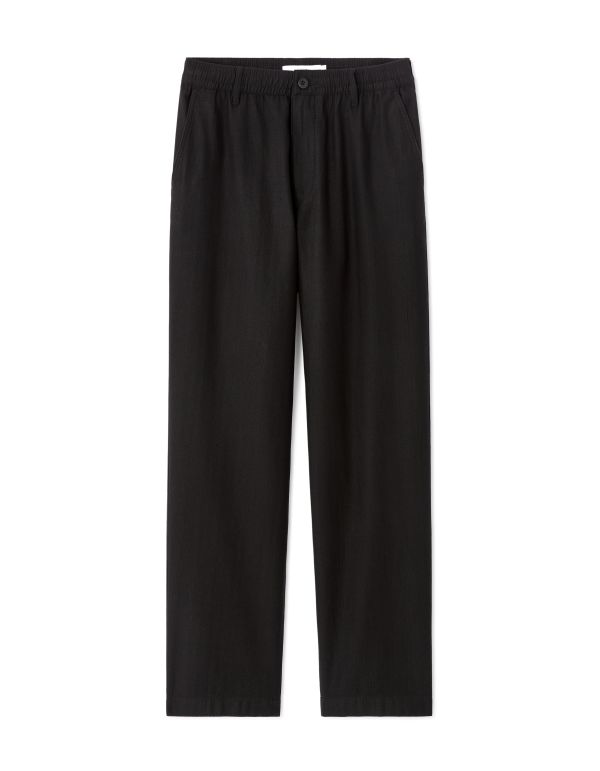 Pantalon straight jacquard - noir
