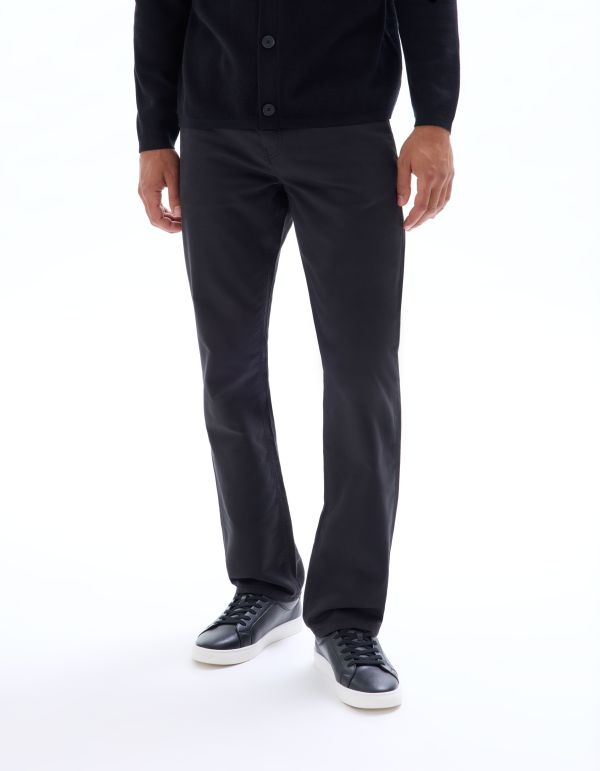 Pantalon 5 poches straight coton stretch - noir