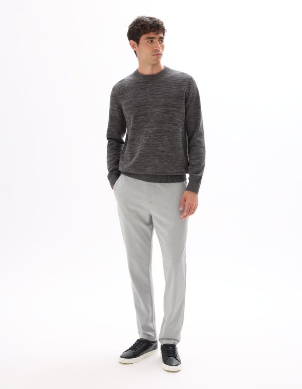 Pantalon chino slim en jersey - gris clair