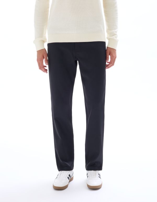 Pantalon chino straight uni - noir