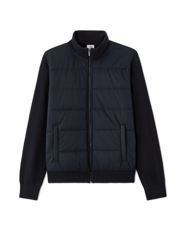 Veste blouson en maille milano 100% coton - marine