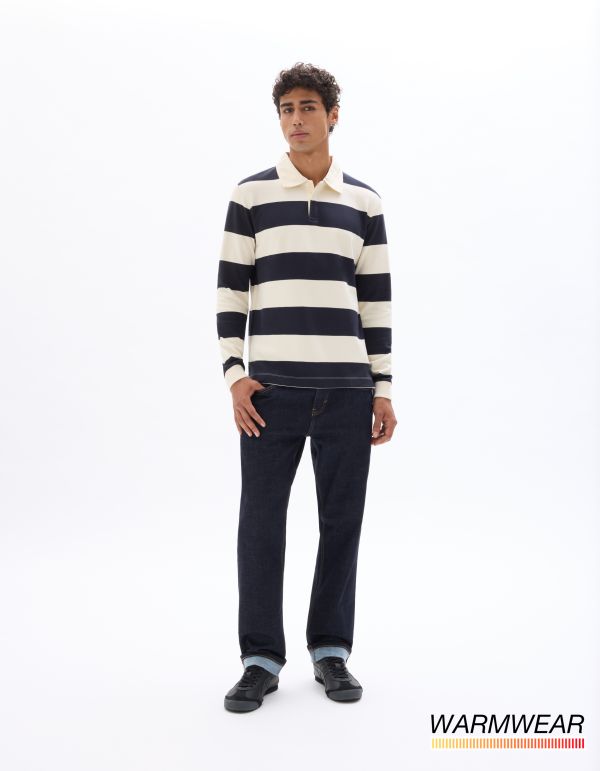 Jean straight Thermolite coton stretch - marine