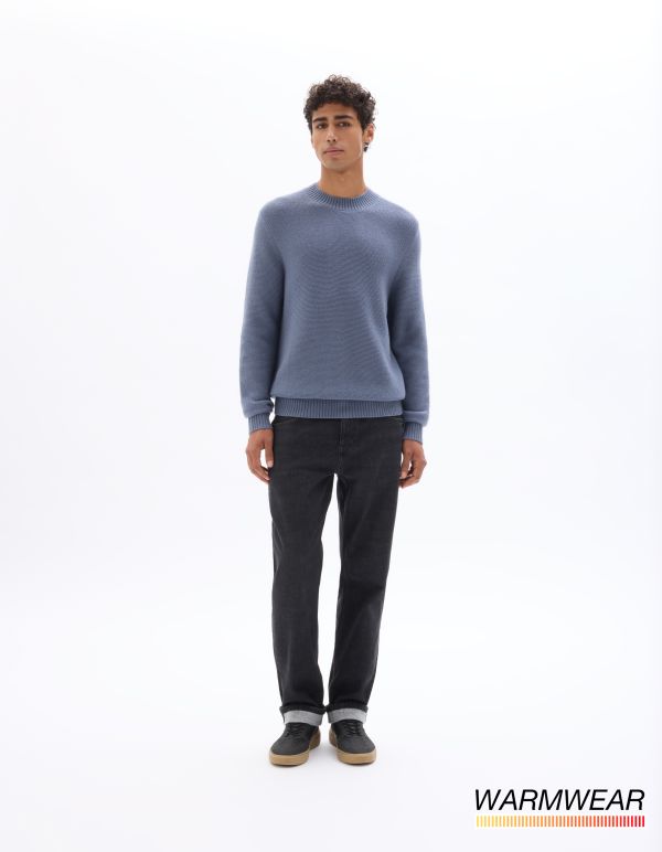 Jean straight Thermolite coton stretch - gris foncé