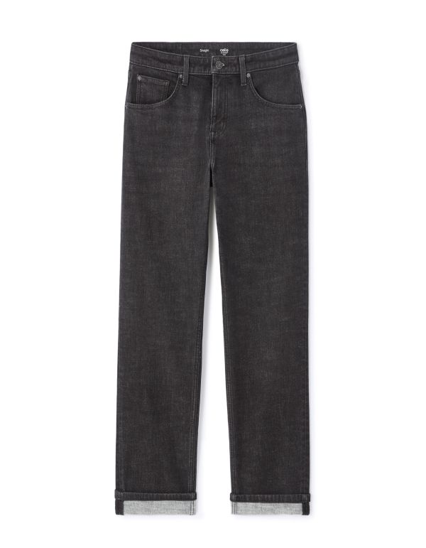 Jean straight Thermolite coton stretch - gris foncé