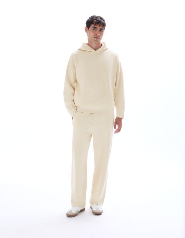 Sweat oversize à capuche uni - beige