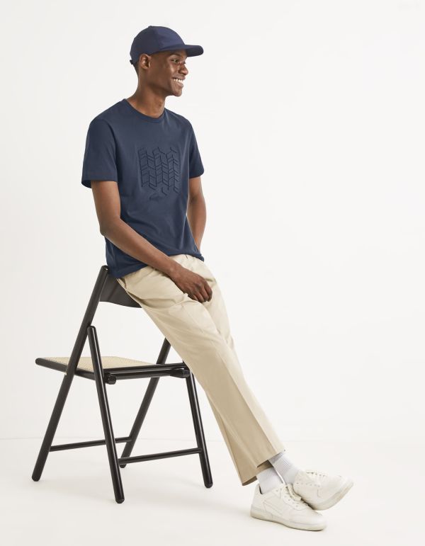 T-shirt col rond coton mélangé