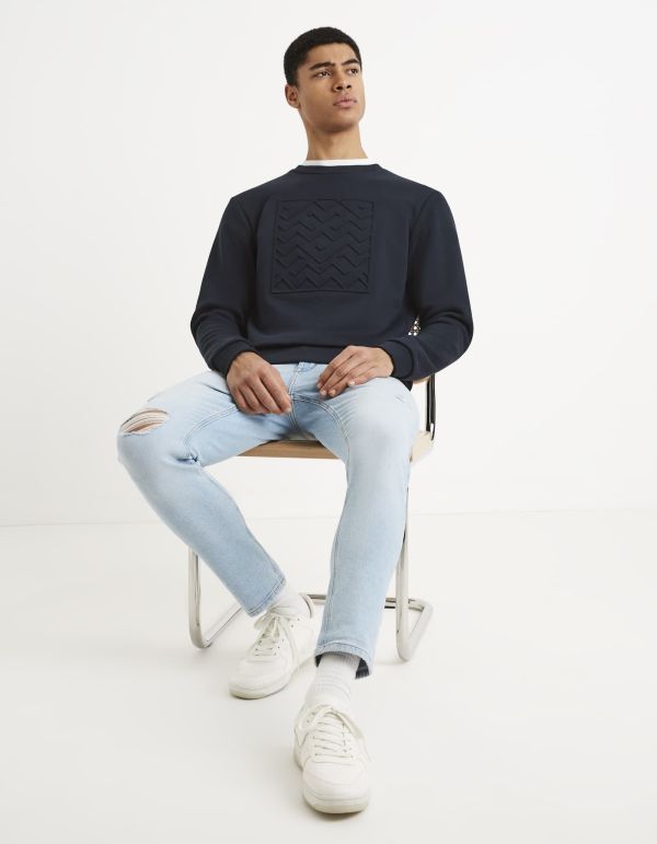 Sweat col rond coton mélangé