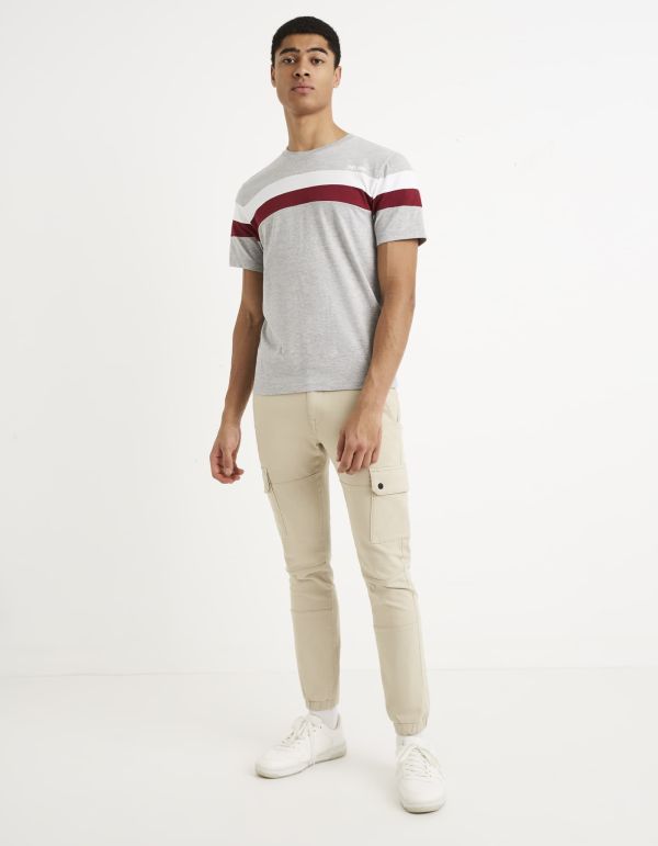 T-shirt col rond coton mélangé