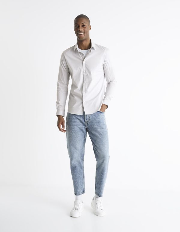 Chemise slim coton mélangé