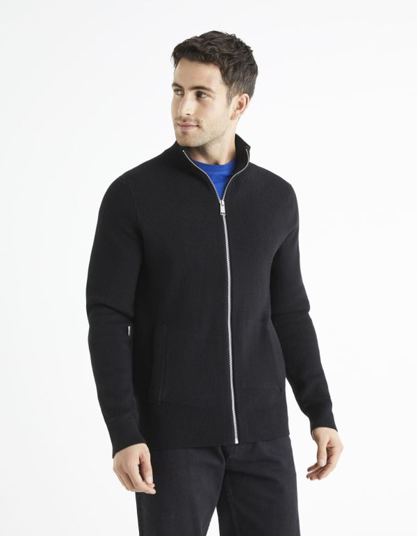 Gilet zippé coton mélangé