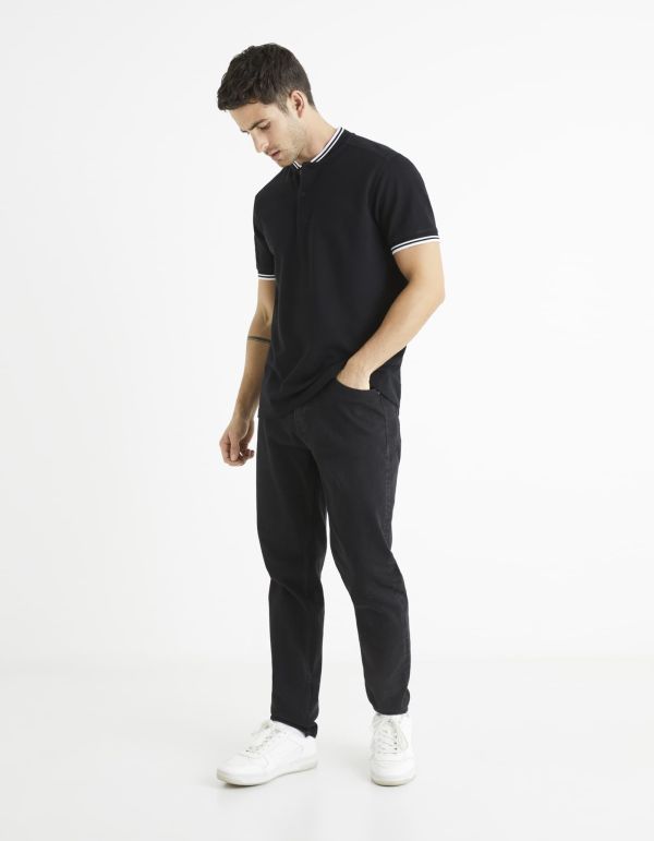 Polo piqué 100% coton col bomber