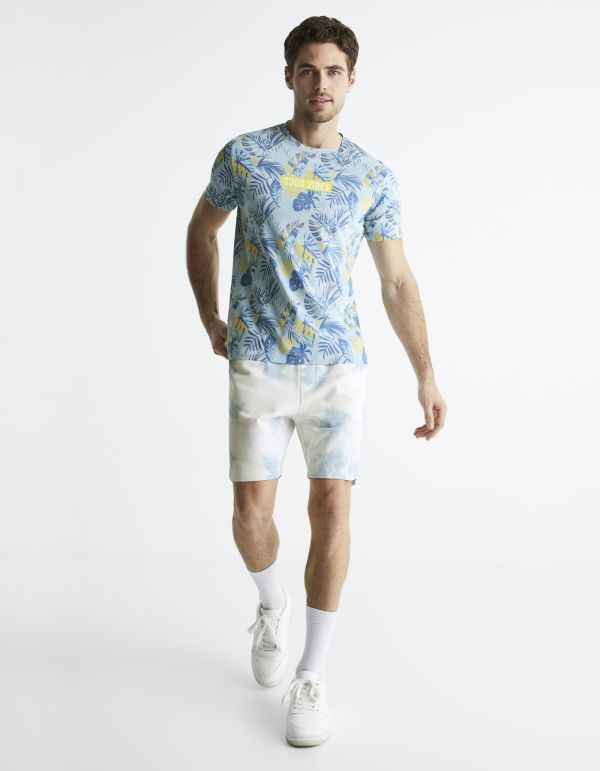 T-shirt straight col rond 100% coton