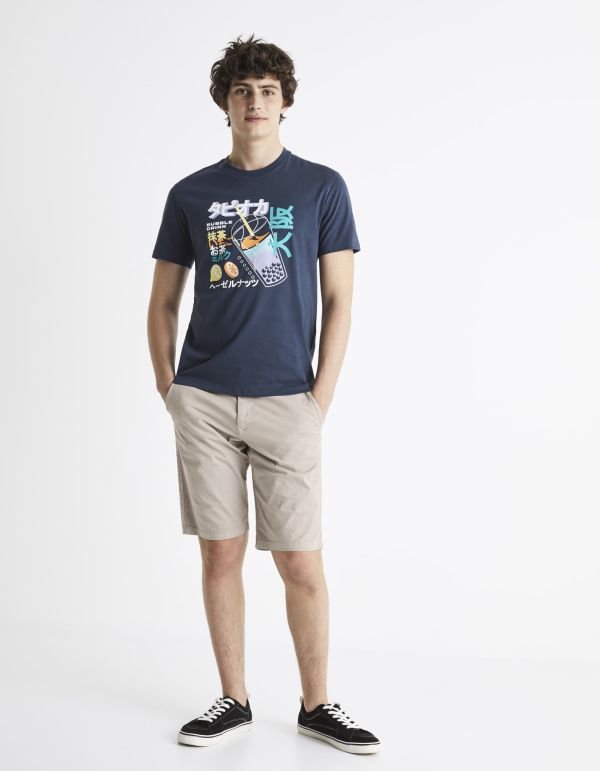 T-shirt straight col rond 100% coton