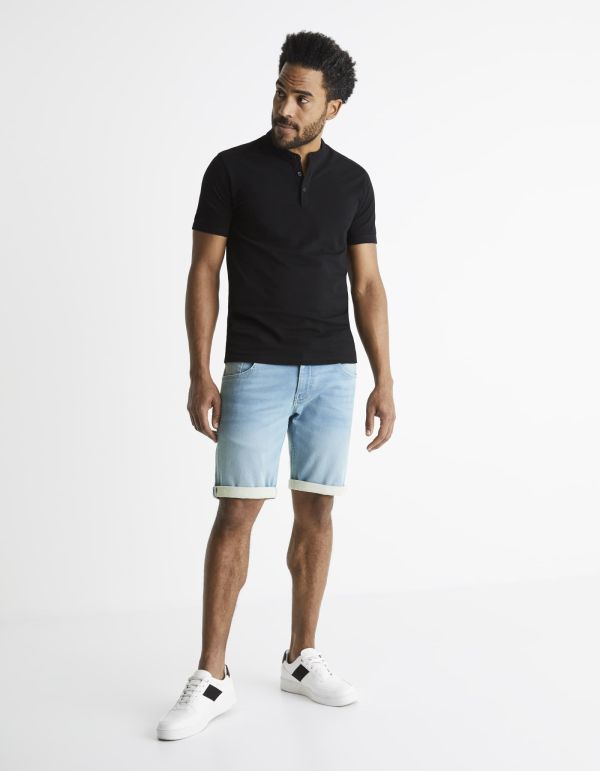 Polo col mao micro piqué coton stretch