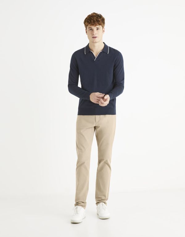 Pull col polo coton majoritaire