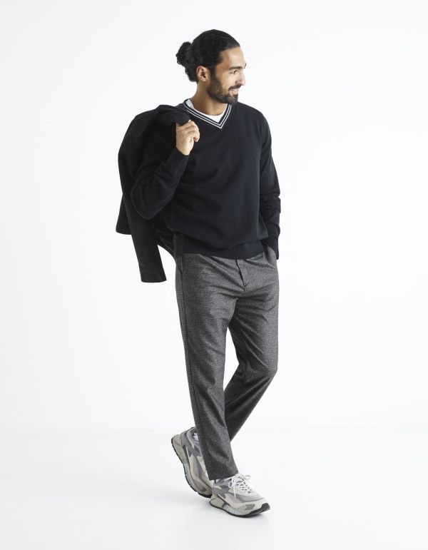 Pull col V 100% coton