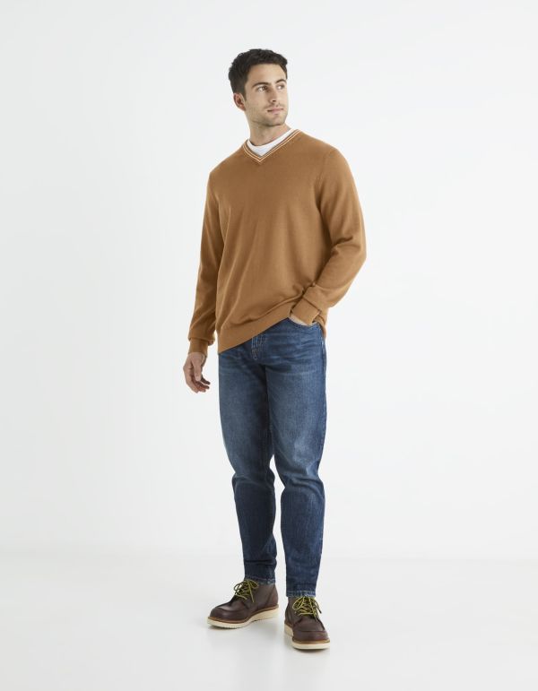 Pull col V 100% coton