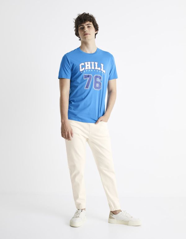 T-shirt straight col rond 100% coton