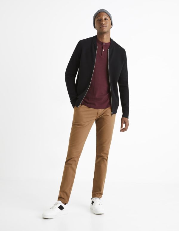 Gilet col teddy - noir