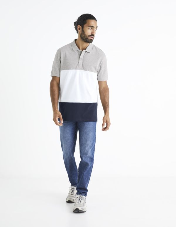Polo piqué 100% coton color block