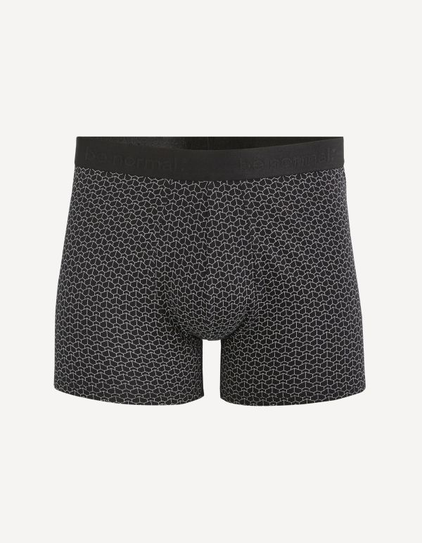 Boxer en coton stretch imprimé chevron