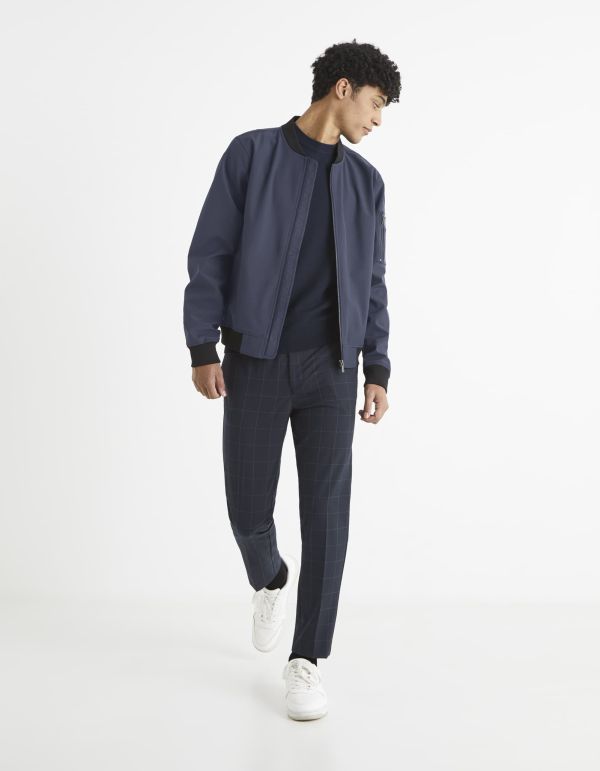 Pantalon à carreaux taille élastiquée