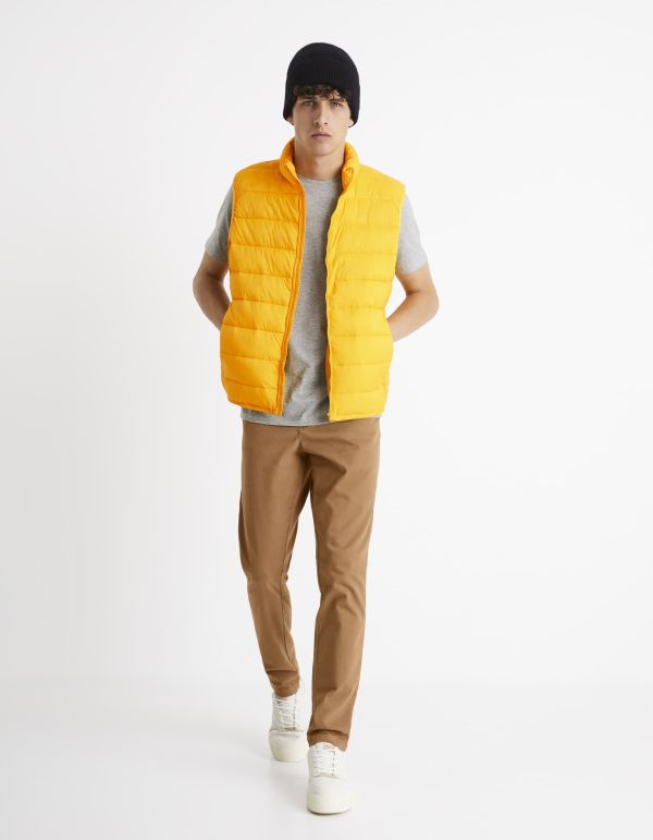 Doudoune light sans manches déperlante - jaune