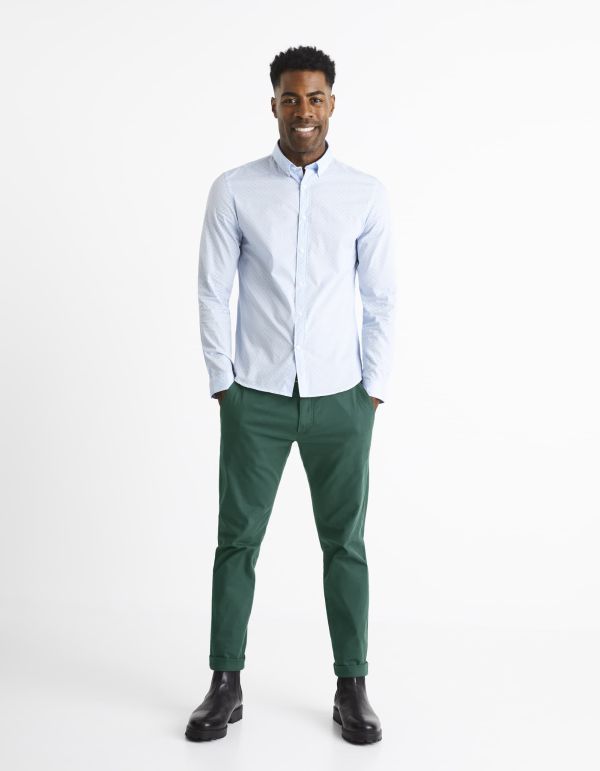 Chemise slim 100% coton - bleu ciel