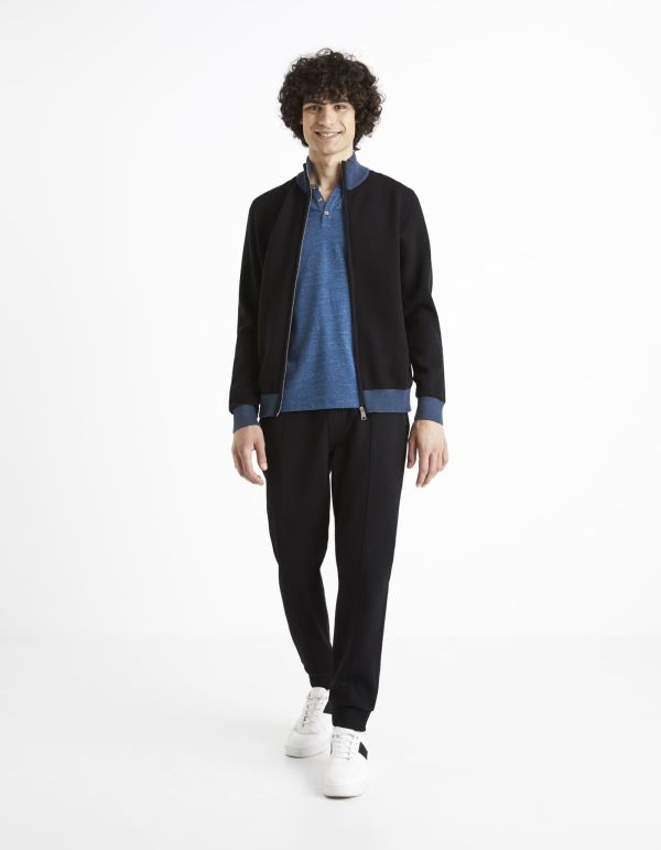 Cardigan col montant zippé - noir