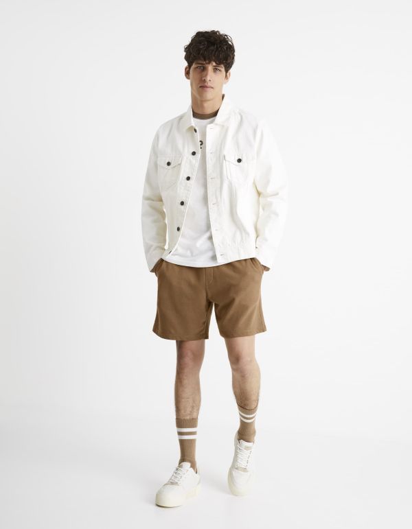 T-shirt col rond 100% coton - marron