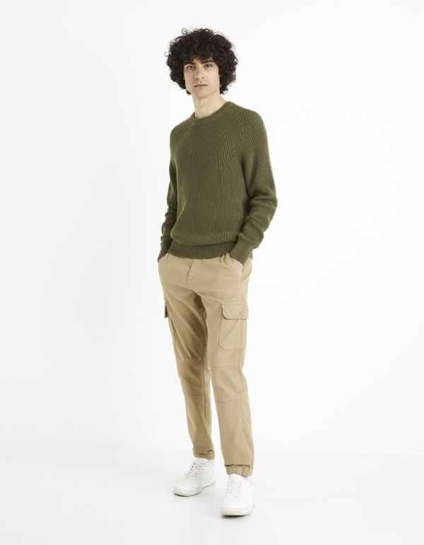 Pull col rond 100% coton - violet