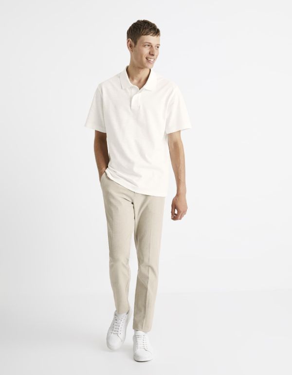 Polo piqué coupe boxy 100% coton - blanc