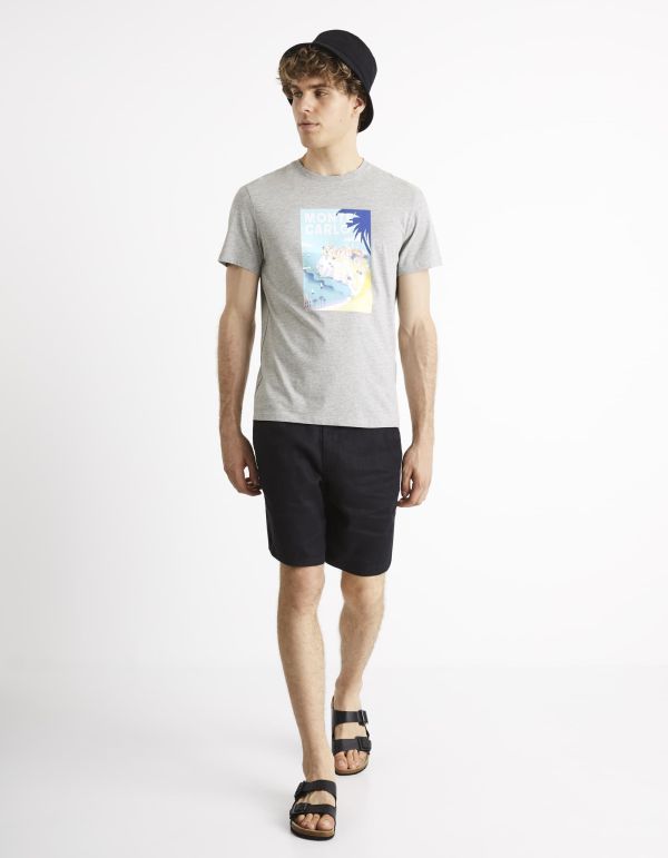 T-shirt col rond 100% coton - gris