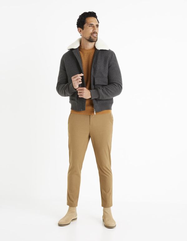 Pull col rond coton mélangé - camel