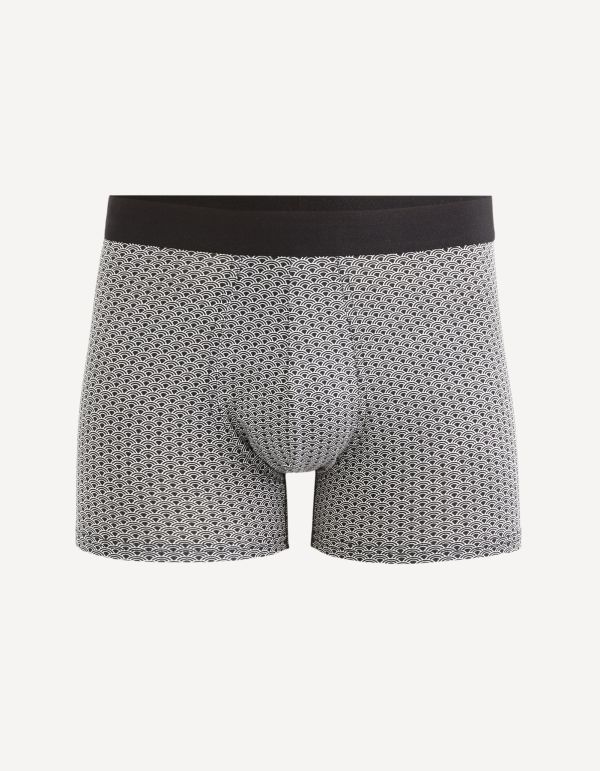 Boxer coton stretch imprimé - gris