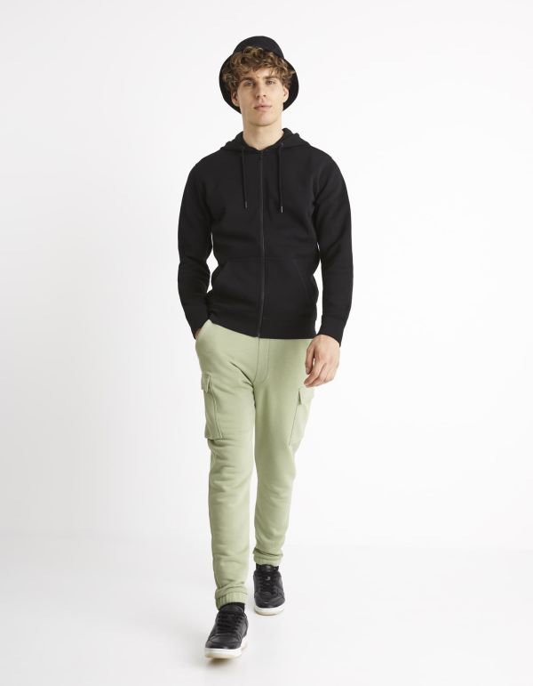 Jogging cargo coton mélangé - vert d'eau