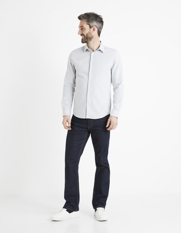 Chemise slim 100% coton - gris