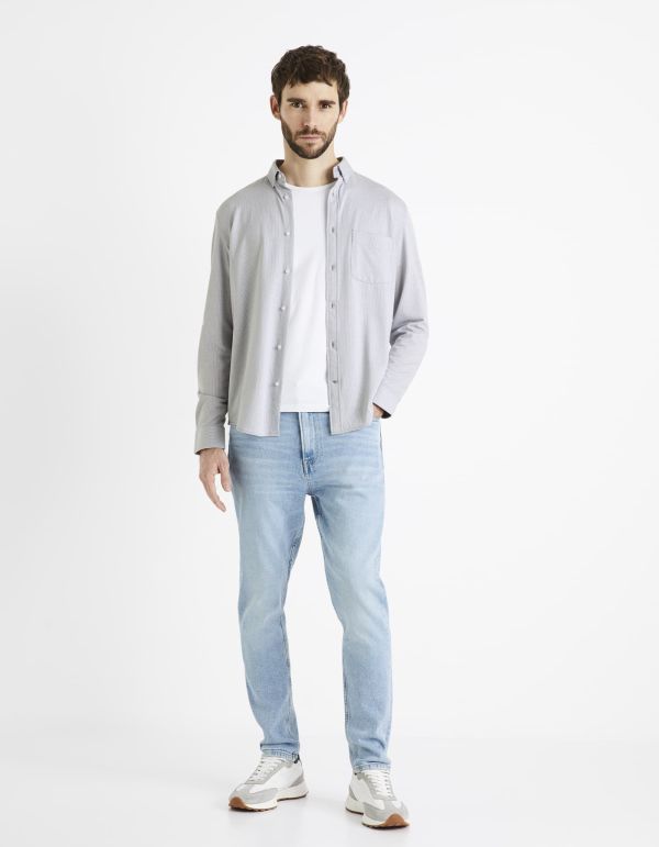 Chemise slim coton et lyocell - blanc