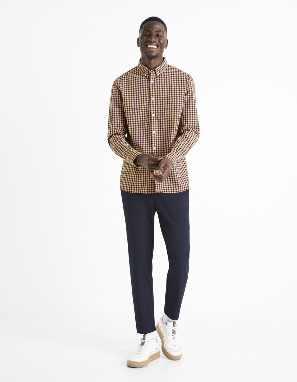 Chemise regular 100% coton - jaune