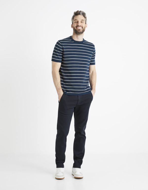 T-shirt col rond 100% coton - marine